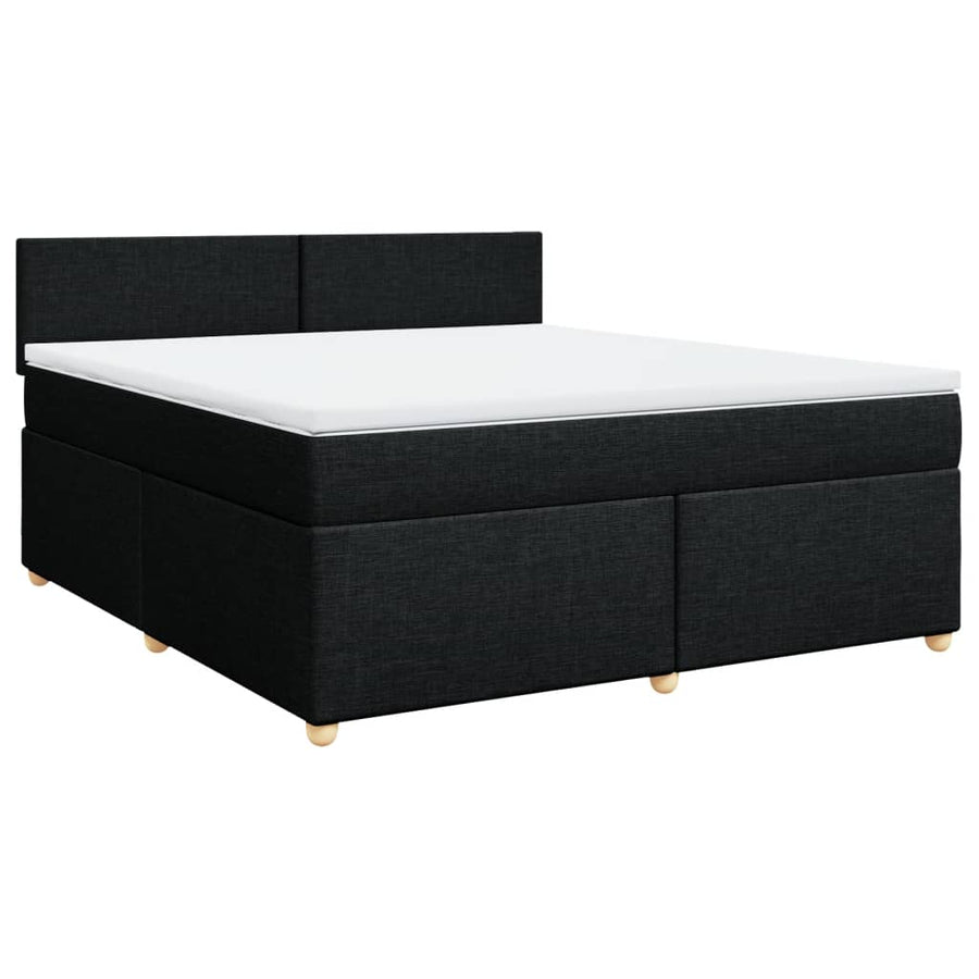 Boxspring met matras stof zwart 180x200 cm