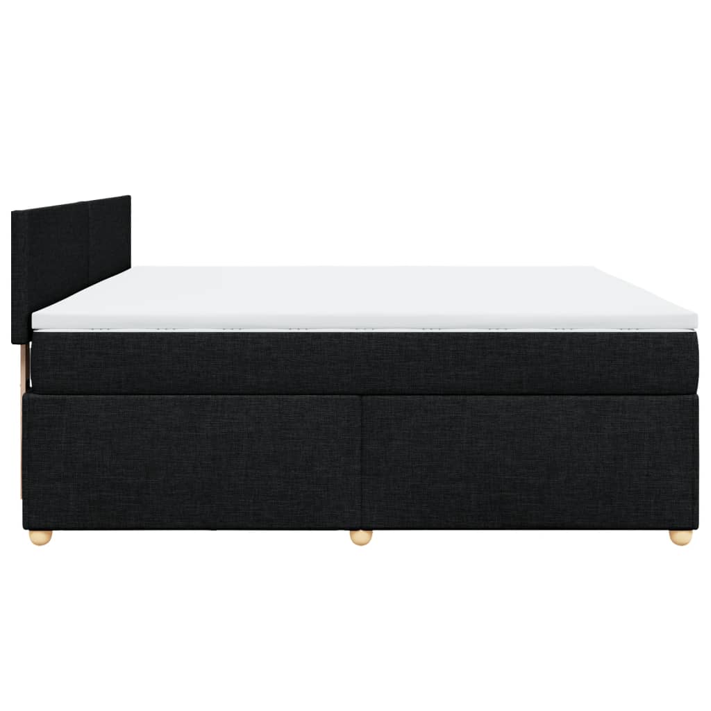 Boxspring met matras stof zwart 180x200 cm