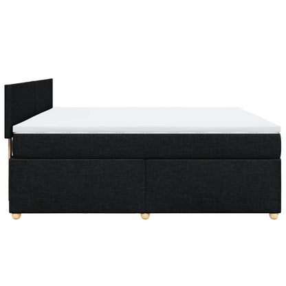 Boxspring met matras stof zwart 180x200 cm
