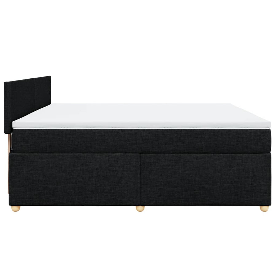 Boxspring met matras stof zwart 180x200 cm