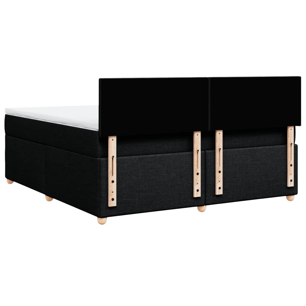 Boxspring met matras stof zwart 180x200 cm