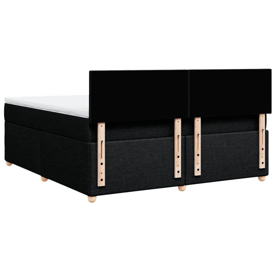 Boxspring met matras stof zwart 180x200 cm