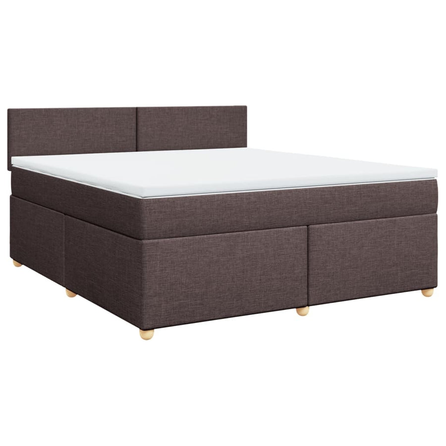 Boxspring met matras stof donkerbruin 180x200 cm