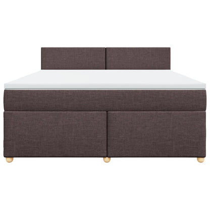 Boxspring met matras stof donkerbruin 180x200 cm