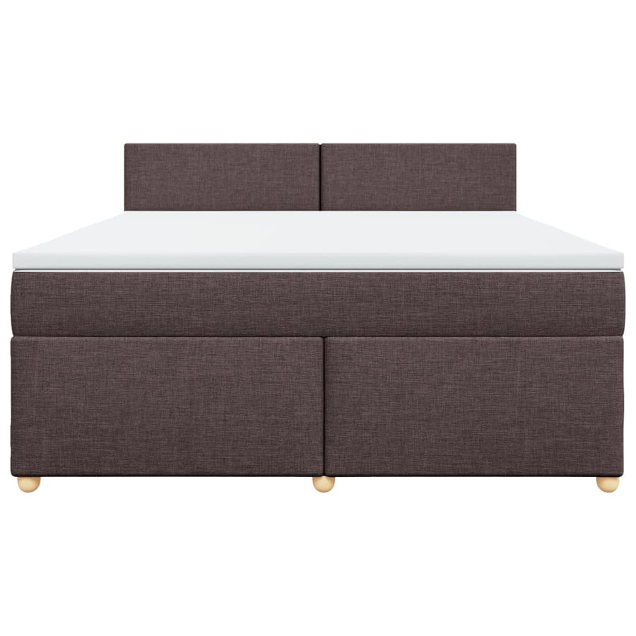 Boxspring met matras stof donkerbruin 180x200 cm