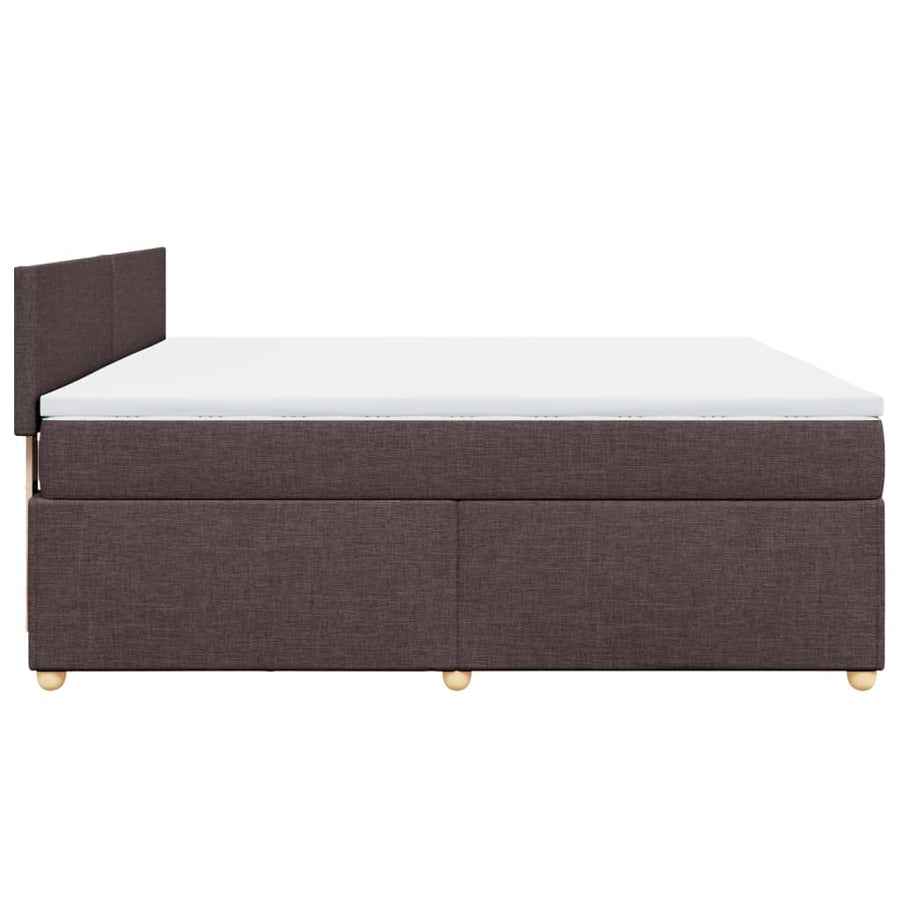 Boxspring met matras stof donkerbruin 180x200 cm