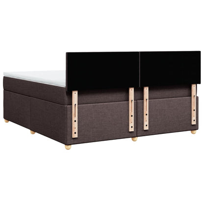 Boxspring met matras stof donkerbruin 180x200 cm