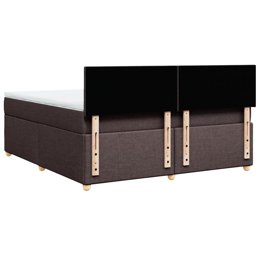 Boxspring met matras stof donkerbruin 180x200 cm
