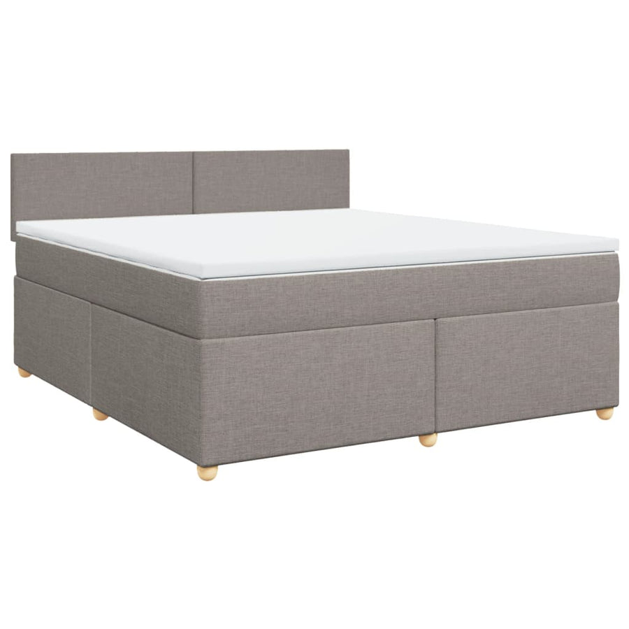 Boxspring met matras stof taupe 180x200 cm