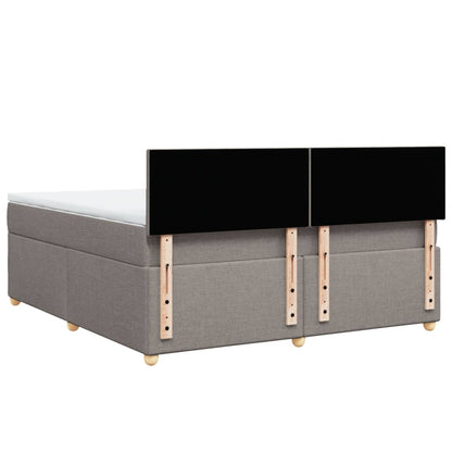 Boxspring met matras stof taupe 180x200 cm