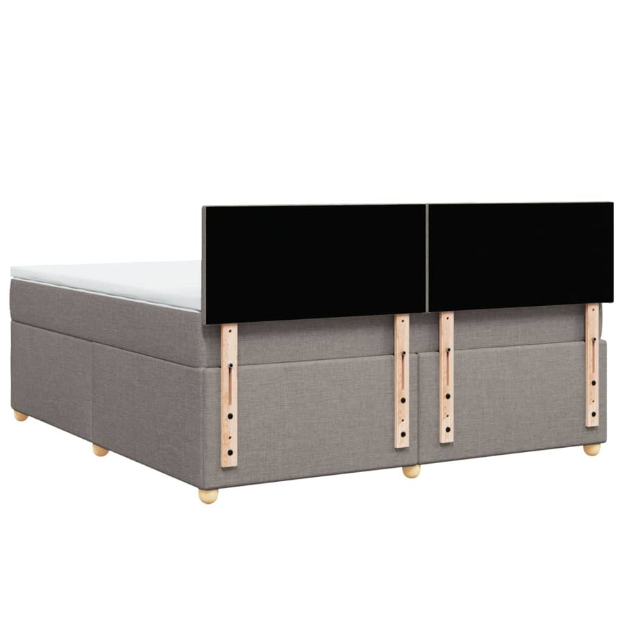 Boxspring met matras stof taupe 180x200 cm