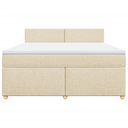 Boxspring met matras stof crèmekleurig 180x200 cm