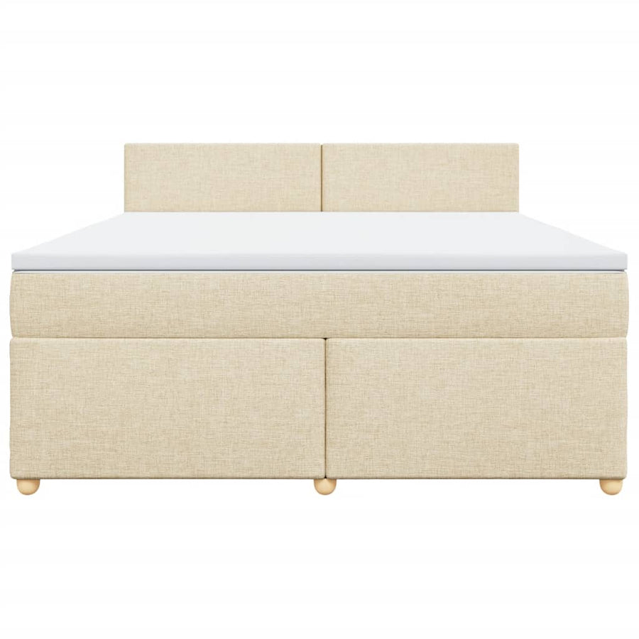 Boxspring met matras stof crèmekleurig 180x200 cm