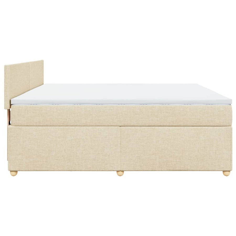 Boxspring met matras stof crèmekleurig 180x200 cm