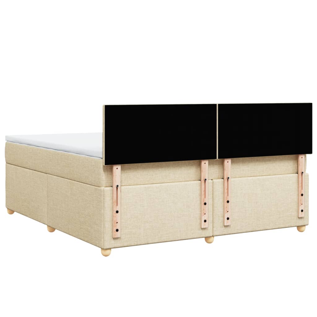 Boxspring met matras stof crèmekleurig 180x200 cm