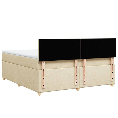 Boxspring met matras stof crèmekleurig 180x200 cm