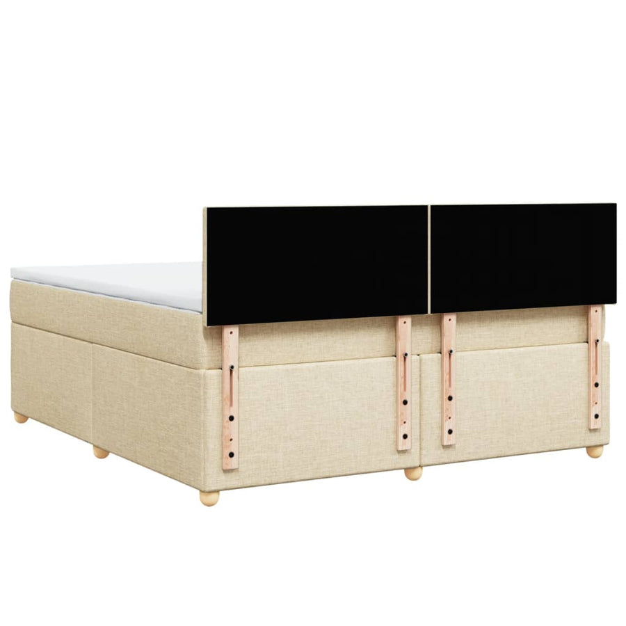 Boxspring met matras stof crèmekleurig 180x200 cm