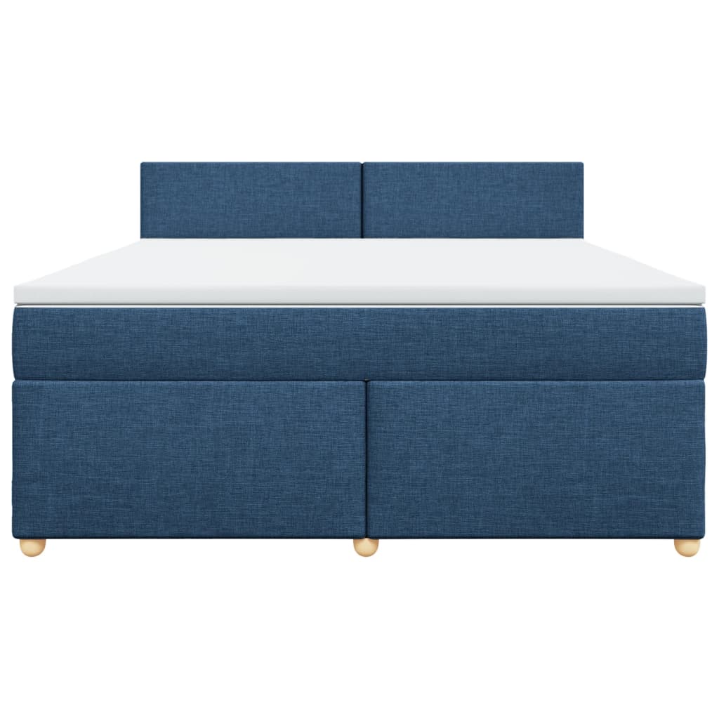 Boxspring met matras stof blauw 180x200 cm