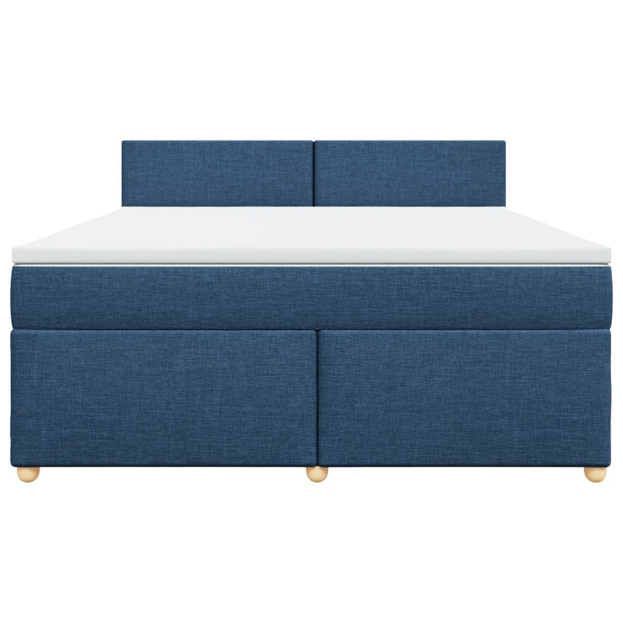 Boxspring met matras stof blauw 180x200 cm