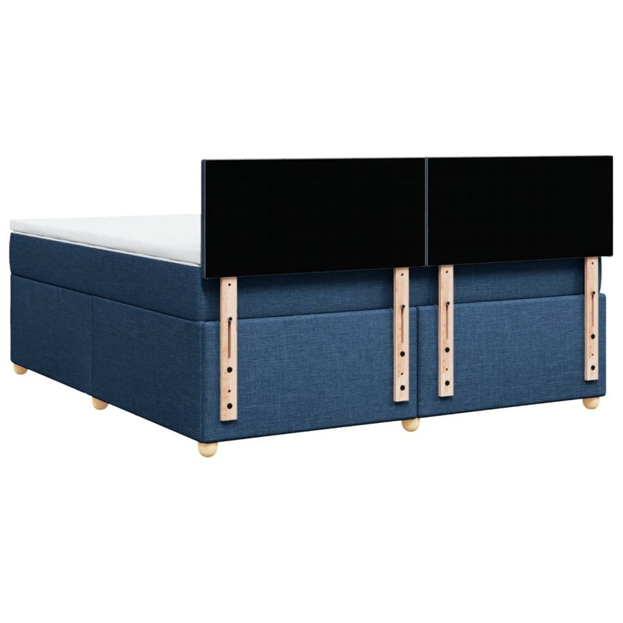 Boxspring met matras stof blauw 180x200 cm