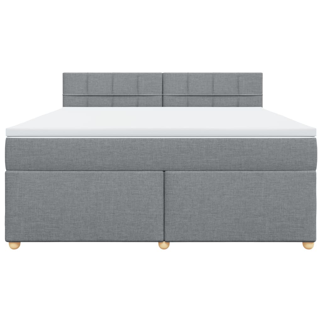 Boxspring met matras stof lichtgrijs 180x200 cm