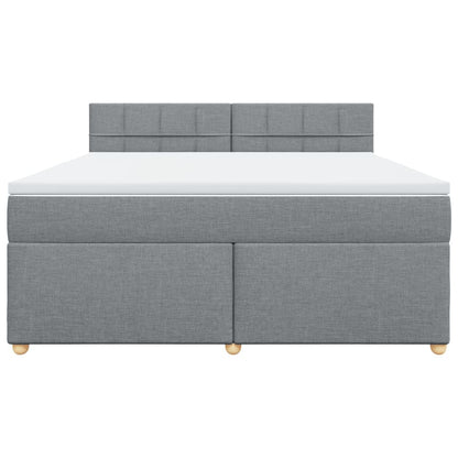 Boxspring met matras stof lichtgrijs 180x200 cm