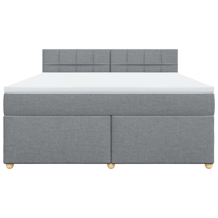 Boxspring met matras stof lichtgrijs 180x200 cm