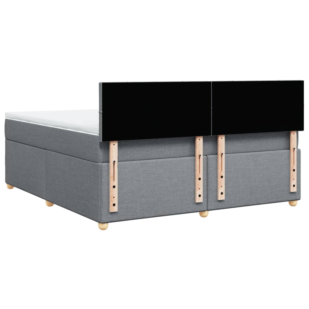 Boxspring met matras stof lichtgrijs 180x200 cm