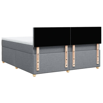 Boxspring met matras stof lichtgrijs 180x200 cm
