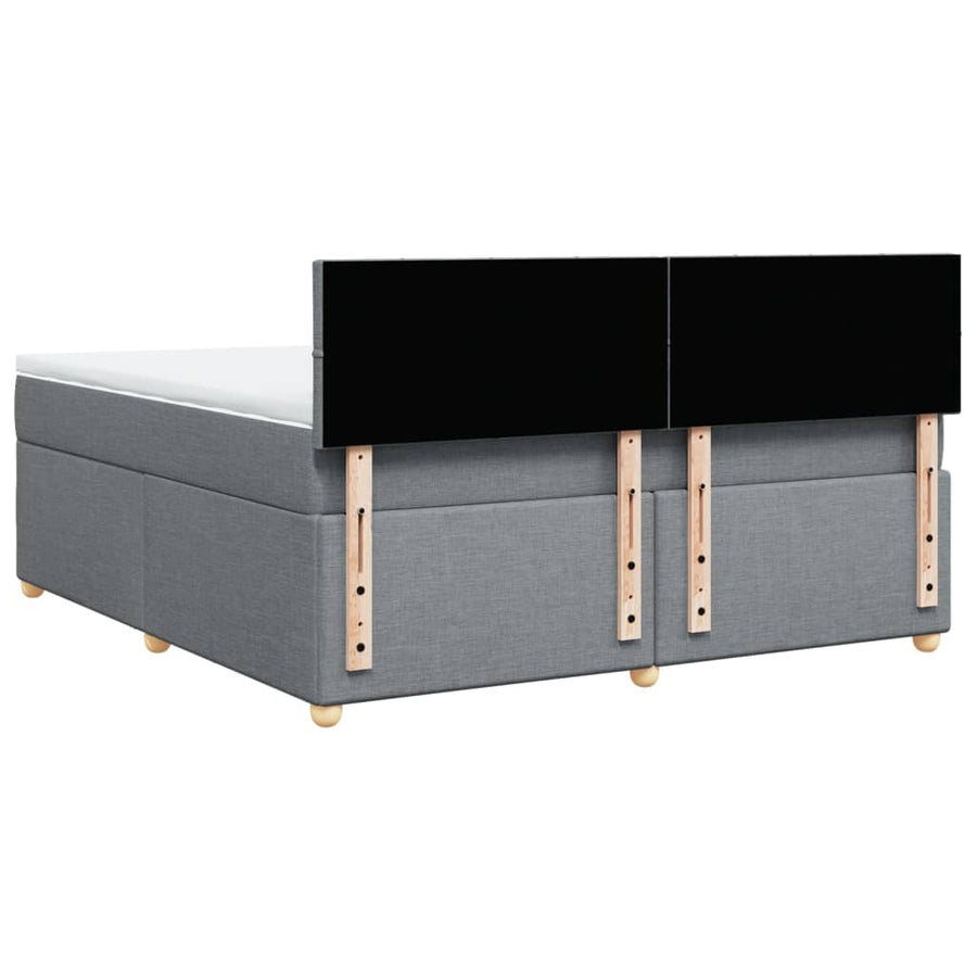 Boxspring met matras stof lichtgrijs 180x200 cm
