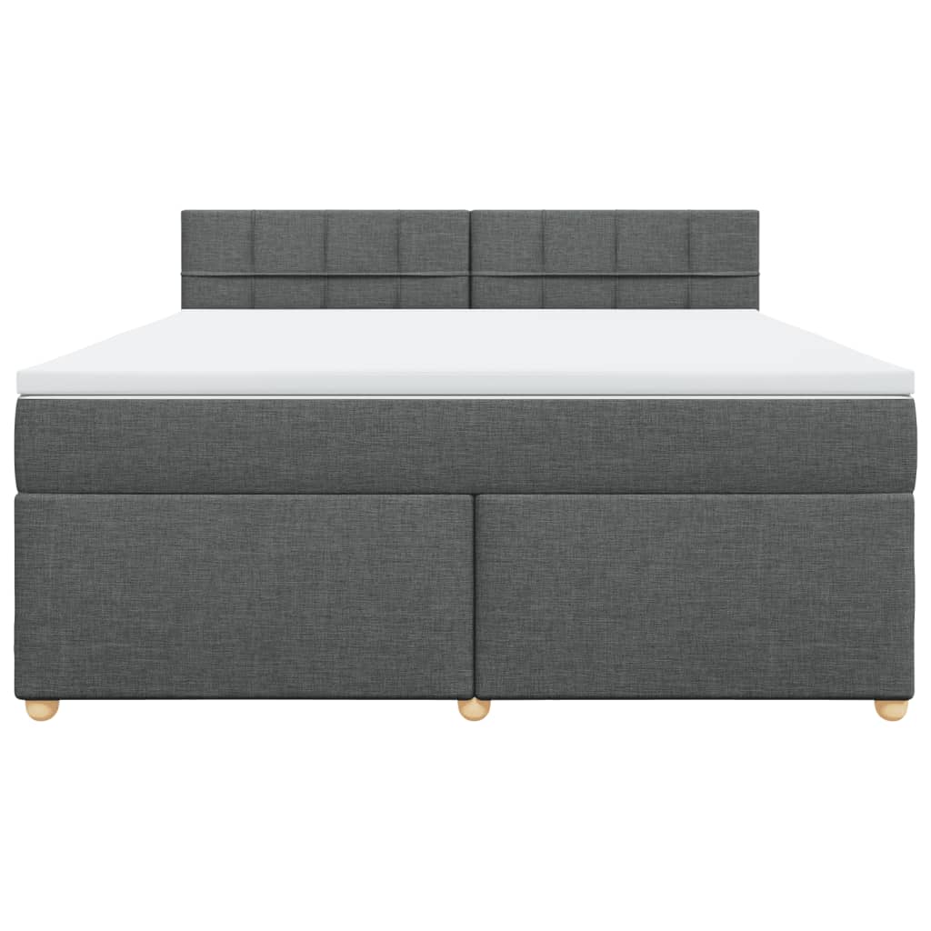 Boxspring met matras stof donkergrijs 180x200 cm