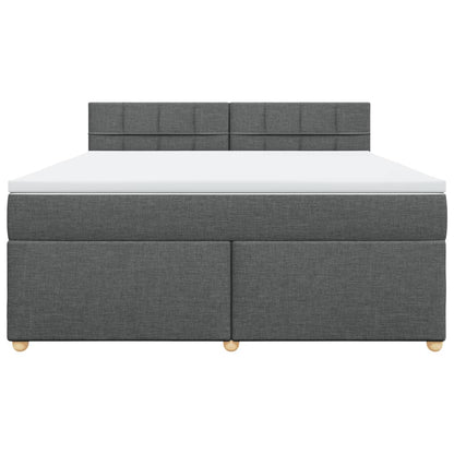 Boxspring met matras stof donkergrijs 180x200 cm