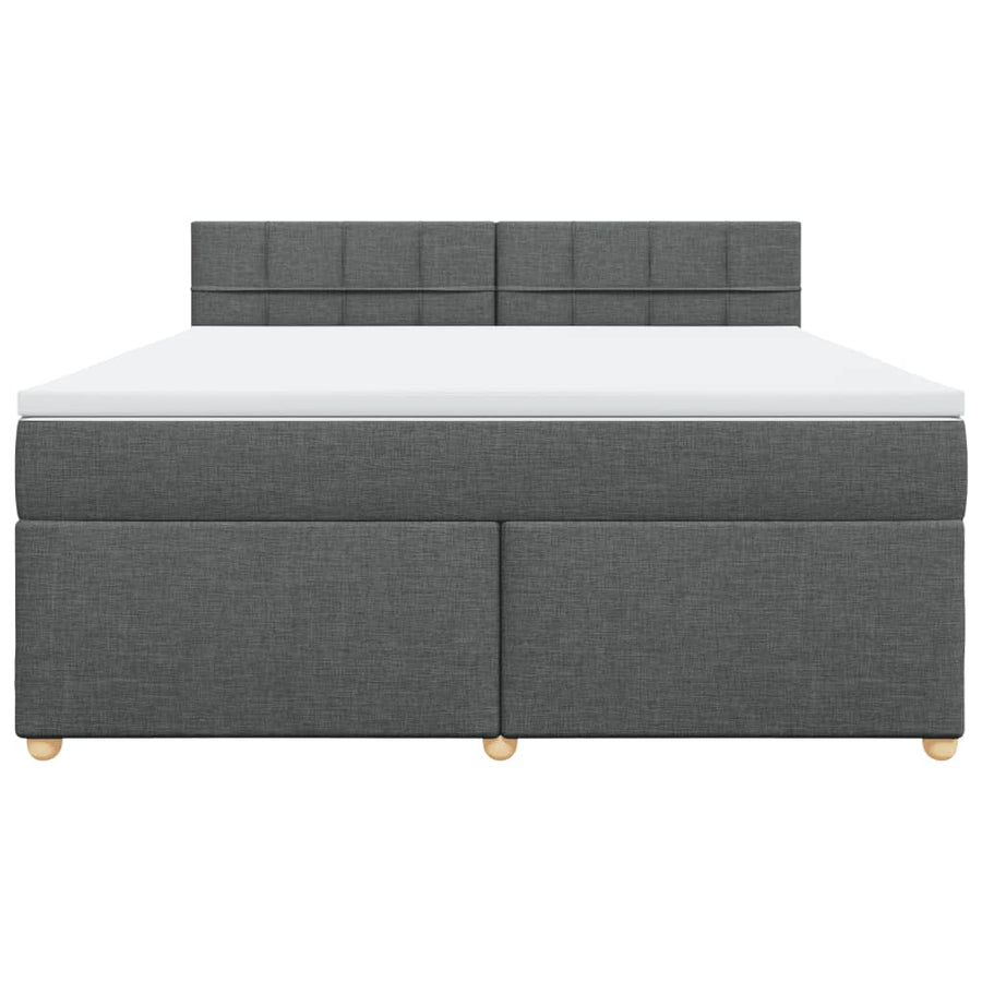 Boxspring met matras stof donkergrijs 180x200 cm