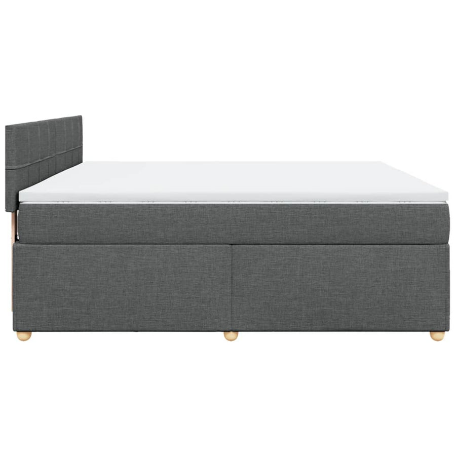 Boxspring met matras stof donkergrijs 180x200 cm