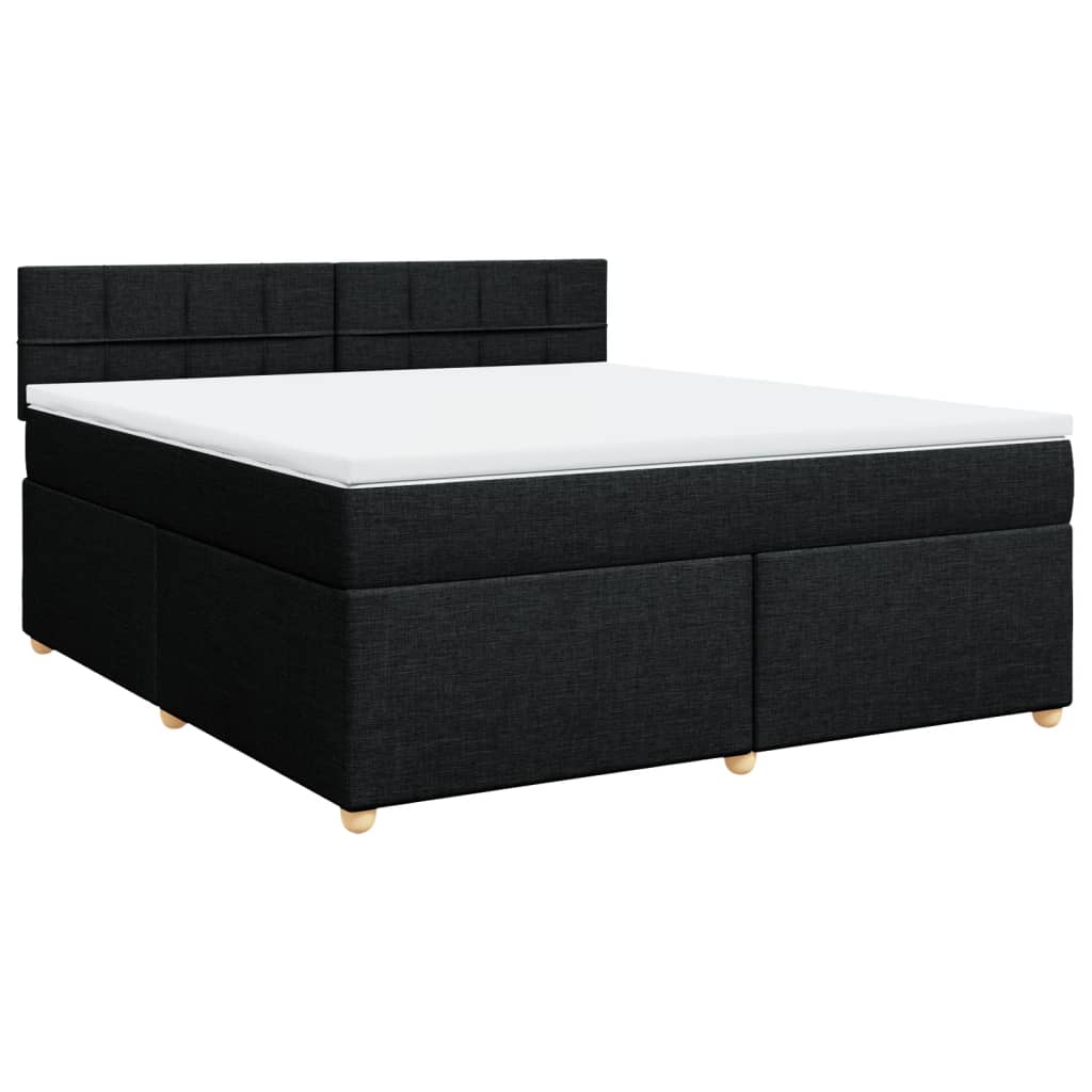 Boxspring met matras stof zwart 180x200 cm