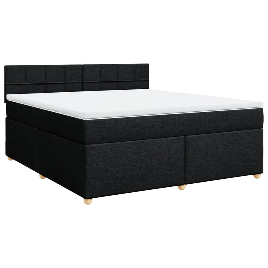 Boxspring met matras stof zwart 180x200 cm