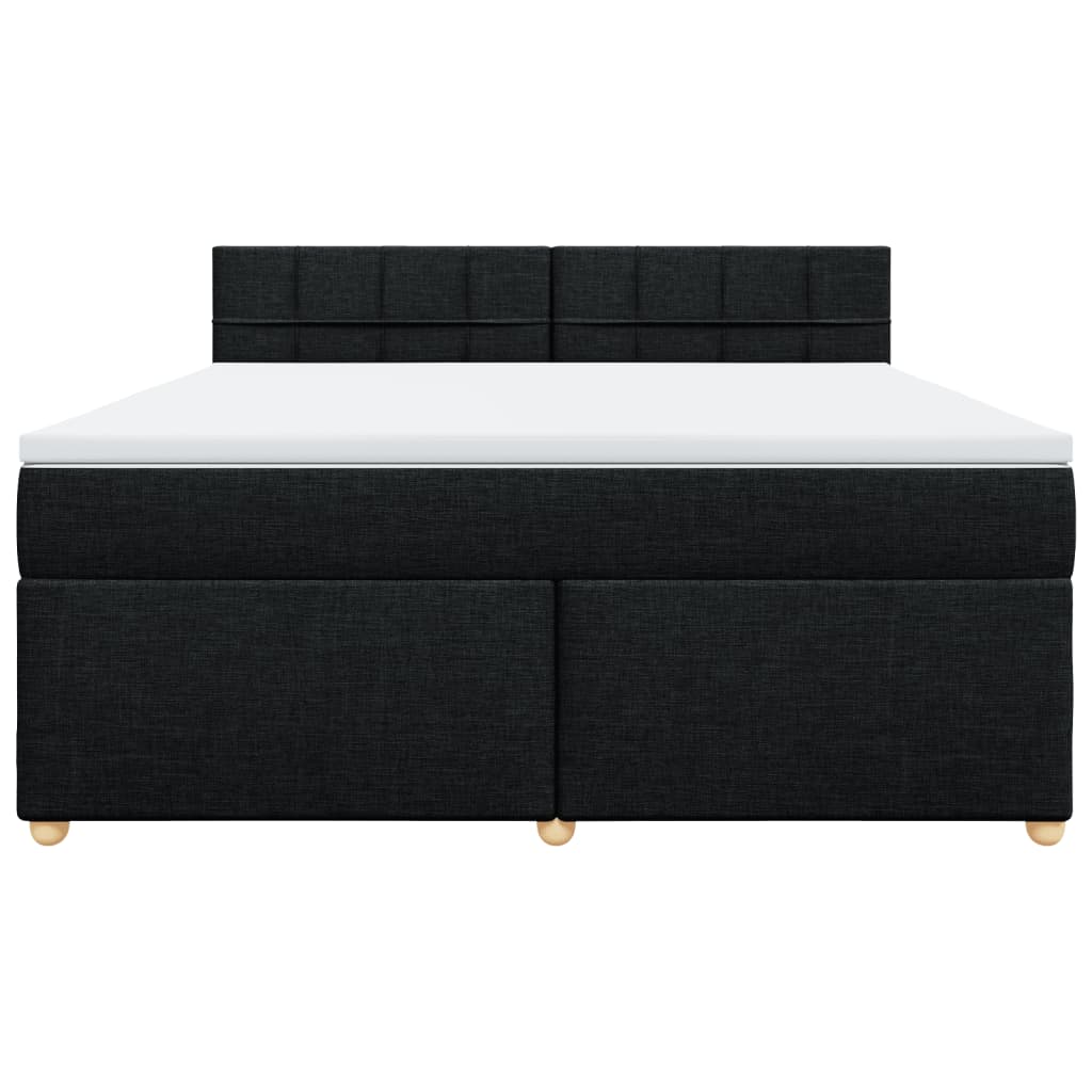 Boxspring met matras stof zwart 180x200 cm