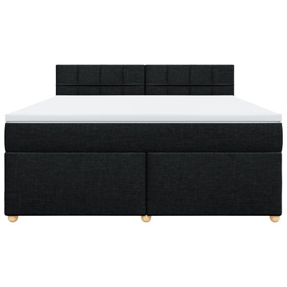 Boxspring met matras stof zwart 180x200 cm