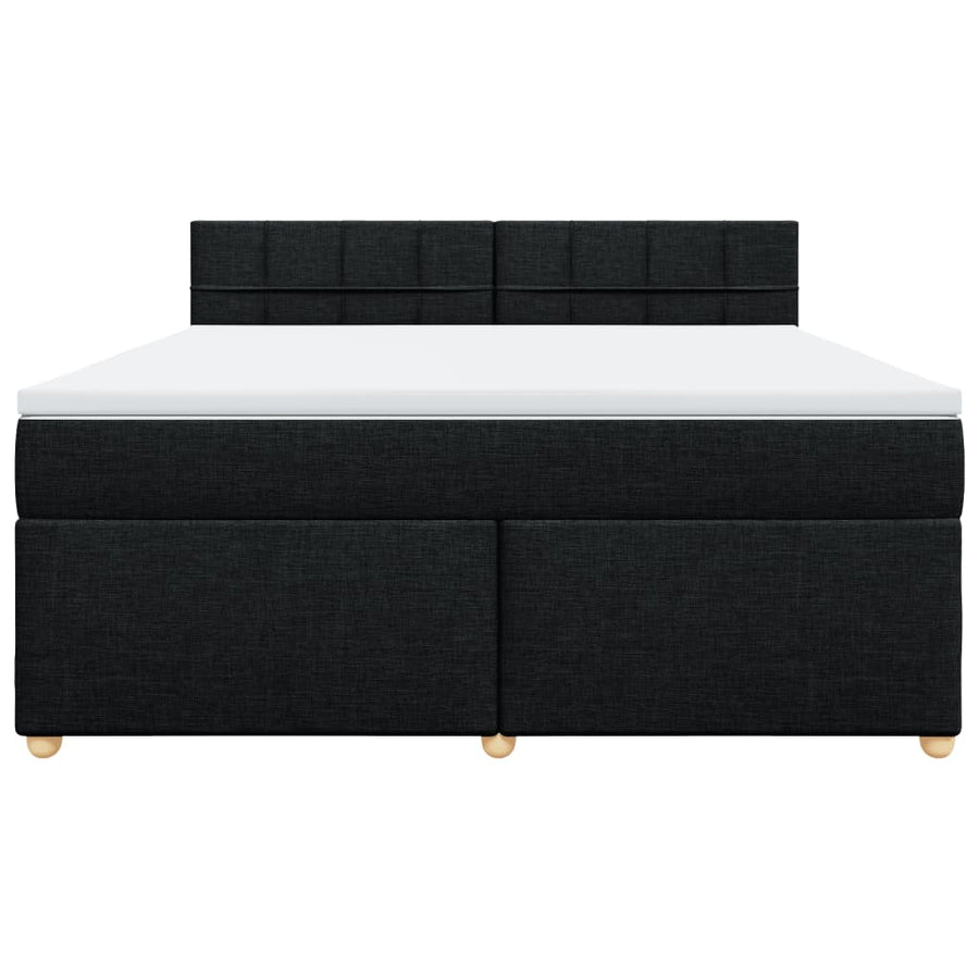 Boxspring met matras stof zwart 180x200 cm