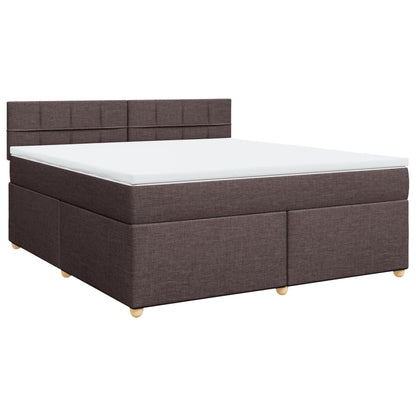 Boxspring met matras stof donkerbruin 180x200 cm