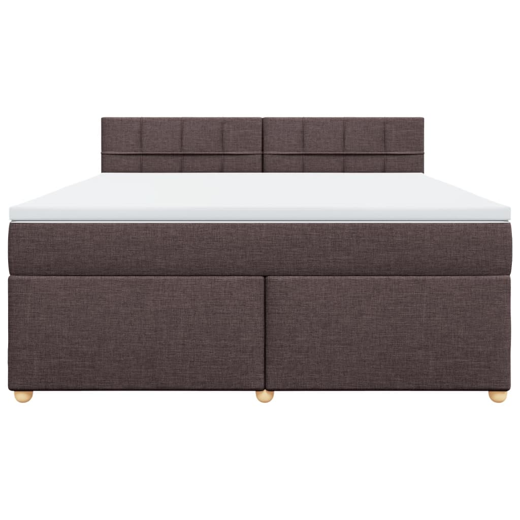 Boxspring met matras stof donkerbruin 180x200 cm
