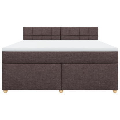 Boxspring met matras stof donkerbruin 180x200 cm