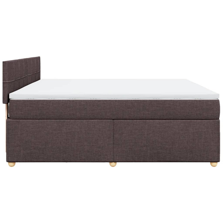 Boxspring met matras stof donkerbruin 180x200 cm