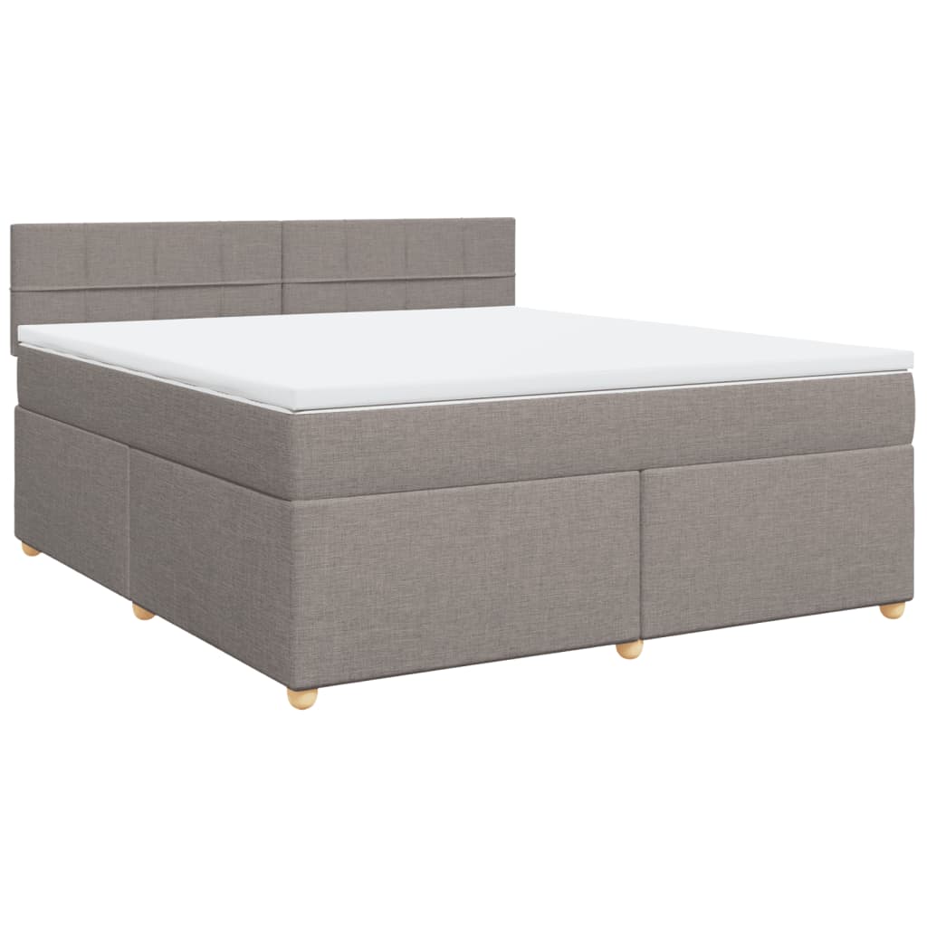 Boxspring met matras stof taupe 180x200 cm