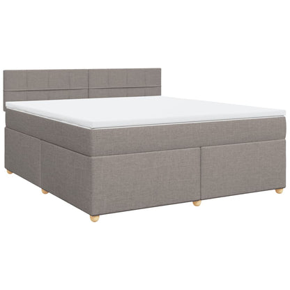 Boxspring met matras stof taupe 180x200 cm