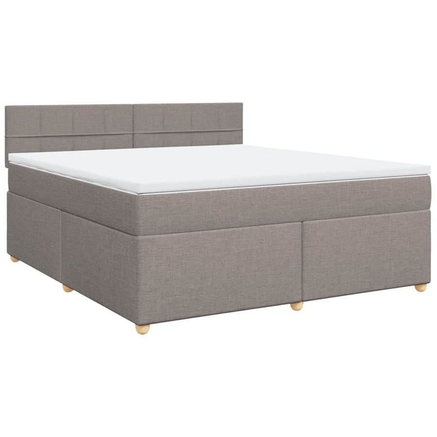 Boxspring met matras stof taupe 180x200 cm