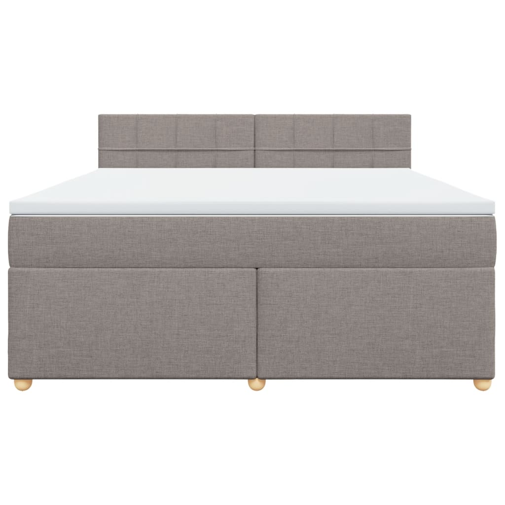 Boxspring met matras stof taupe 180x200 cm