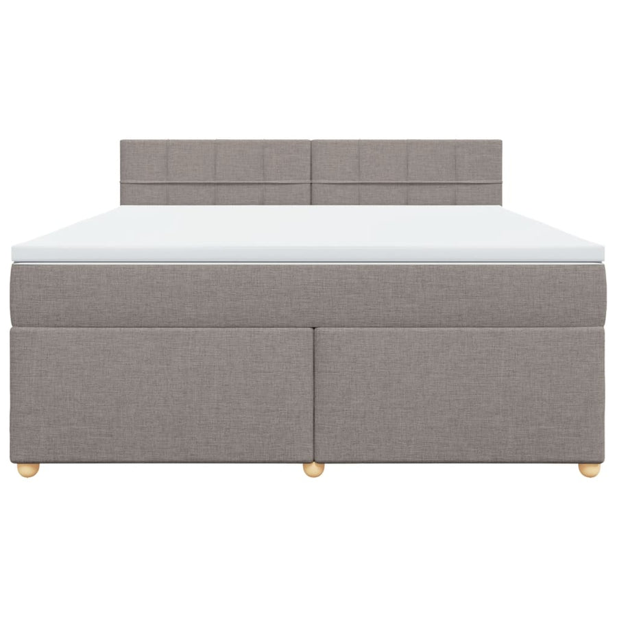 Boxspring met matras stof taupe 180x200 cm