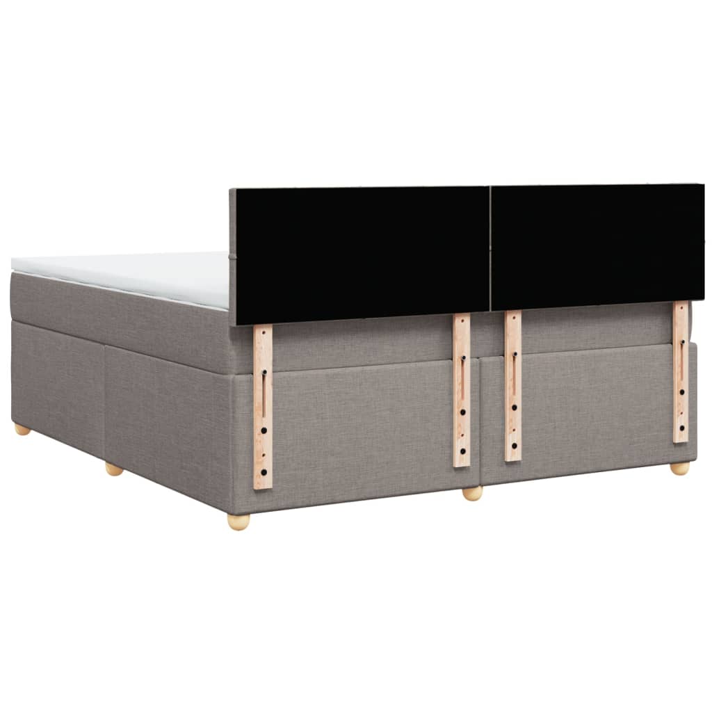 Boxspring met matras stof taupe 180x200 cm