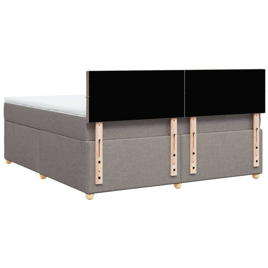 Boxspring met matras stof taupe 180x200 cm